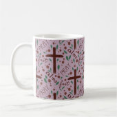 Hand-drawn Lenten Cross and Roses Mug (Gauche)