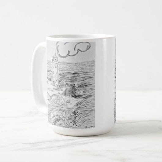 Hand drawn light House on mug (Devant gauche)