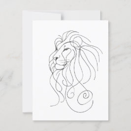 Hand Drawn Lion - Minimalist Line Art Briefkaart