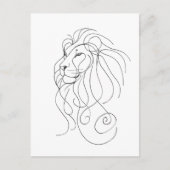 Hand Drawn Lion - Minimalist Line Art Briefkaart (Voorkant)