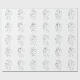 Hand Drawn Lion - Minimalist Line Art Cadeaupapier
