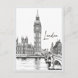 Hand drawn London Street Scene Landmark Briefkaart