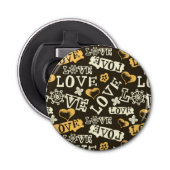 Hand Drawn Love Pattern Button Flesopener (Voorkant)