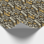 Hand Drawn Love Pattern Cadeaupapier (Hoek)