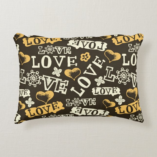 Hand Drawn Love Pattern Decoratief Kussen (Voorkant)