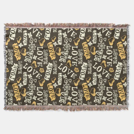 Hand Drawn Love Pattern Deken (Voorkant)