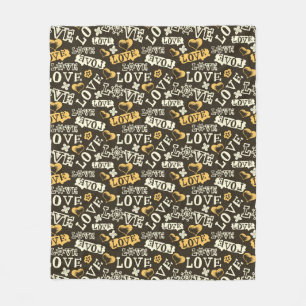 Hand Drawn Love Pattern Fleece Deken