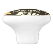 Hand Drawn Love Pattern Keramische Knop (Zijkant)