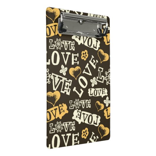 Hand Drawn Love Pattern Mini Klembord (Schuin)