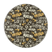 Hand Drawn Love Pattern Snijplank (Voorkant)