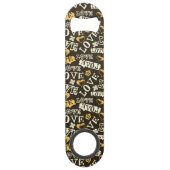 Hand Drawn Love Pattern Speed Flessenopener (Achterkant)