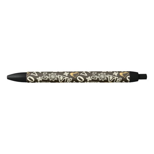 Hand Drawn Love Pattern Zwarte Inkt Pen (Voorkant)