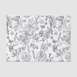 Hand Drawn Mallow Medicinal Cosmetic Wildflower Ti Tissuepapier