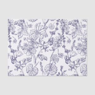 Hand Drawn Mallow Medicinal Cosmetic Wildflower Ti Tissuepapier