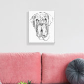 Hand-Drawn Mastiff Portrait Canvas Art (Insitu (Woonkamer))
