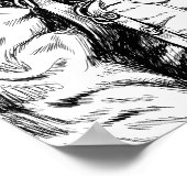 Hand Drawn Monkey Astronaut Poster (Hoek)