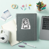 Hand Drawn Monkey Astronaut Sticker (iPad Cover)