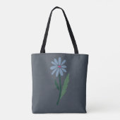 Hand Drawn Moody Boho Blue Floral Monogram Gray Draagtas (Achterkant)
