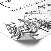 Hand Drawn Mountains Forest Favors Wedding Sign Poster (Hoek)