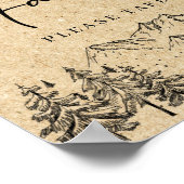 Hand Drawn Mountains Forest Favors Wedding Sign Poster (Hoek)