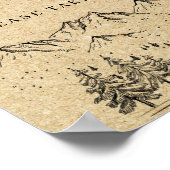 Hand Drawn Mountains Forest Favors Wedding Sign Poster (Hoek)