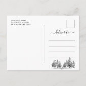 Hand Drawn Mountains Forest Wedding Save the Date Aankondigingskaart (Achterkant)