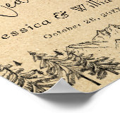 Hand Drawn Mountains Forest Weduwde Welcome Poster (Hoek)