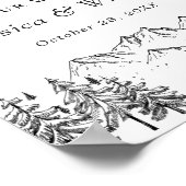 Hand Drawn Mountains Forest Weduwde Welcome Poster (Hoek)