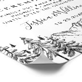 Hand Drawn Mountains Unplugged Wedding Ceremony Poster (Hoek)