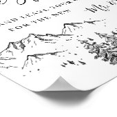 Hand Drawn Mountains Weddenschap Ons Guestbook Poster (Hoek)