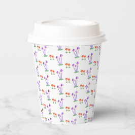 Hand-Drawn Mushroom Paper Cups  Papieren Bekers