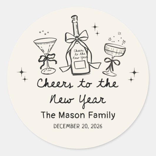 Hand Drawn New Year's Eve Party Sticker (Devant)