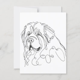 Hand Drawn Newfoundland Minimalist Line Art Briefkaart