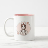 Hand Drawn Nurse Mug Personalized Gift (Gauche)