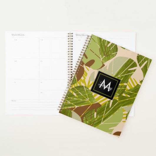 Hand Drawn Oerwoud Greenery Brown Leaf Planner (Display)