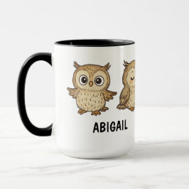 Hand Drawn Owl Custom Cute Mok