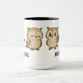 Hand Drawn Owl Custom Cute Mok (Midden)