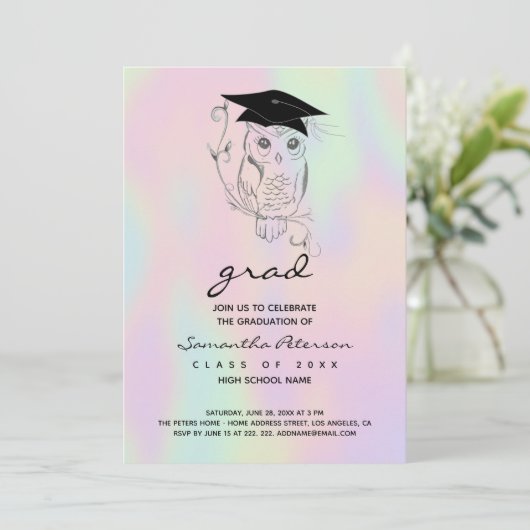 Hand Drawn Owl Kaart (Staand voorkant)