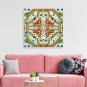 Hand Drawn Owl Mandala Artwork Canvas Afdruk (Insitu (Woonkamer))