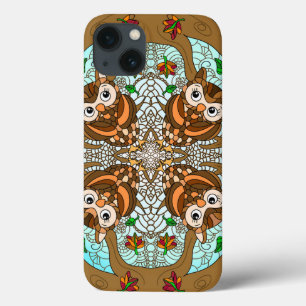 Hand Drawn Owl Mandala Artwork iPhone 13 Hoesje