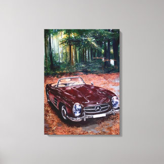 Hand drawn Painting on canvas Wall art Vintage car