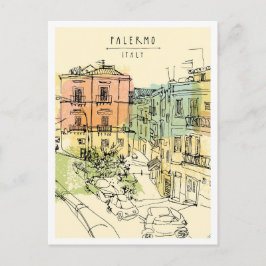 Hand drawn Palermo Italy Scene Landmark Briefkaart