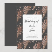 Hand Drawn Pampas Pattern Botanical Wedding Kaart (Voorkant / Achterkant)