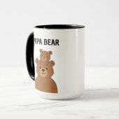 Hand Drawn Papa Bear and Baby Bear Coffee Mok (Voorkant links)