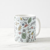 Hand-Drawn Pharmacy Doodle Mug | Modern Wellness P (Devant droit)