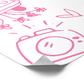 Hand Drawn Pink Bridal Shower Welcome Sign Poster (Hoek)