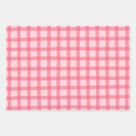 Hand Drawn Pink Christmas Geometric Inpakpapier Vel (Voorkant 3)
