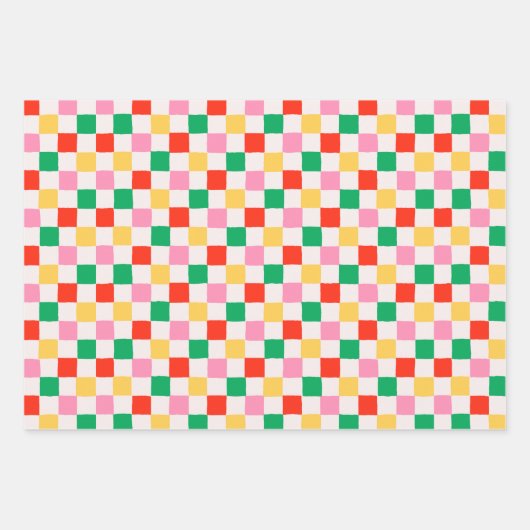 Hand Drawn Pink Christmas Geometric Inpakpapier Vel (Voorkant 2)