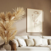 Hand Drawn Poppy Wall Art Flower Print Minimalist