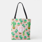 Hand Drawn Potted Cactus Pattern Draagtas (Achterkant)